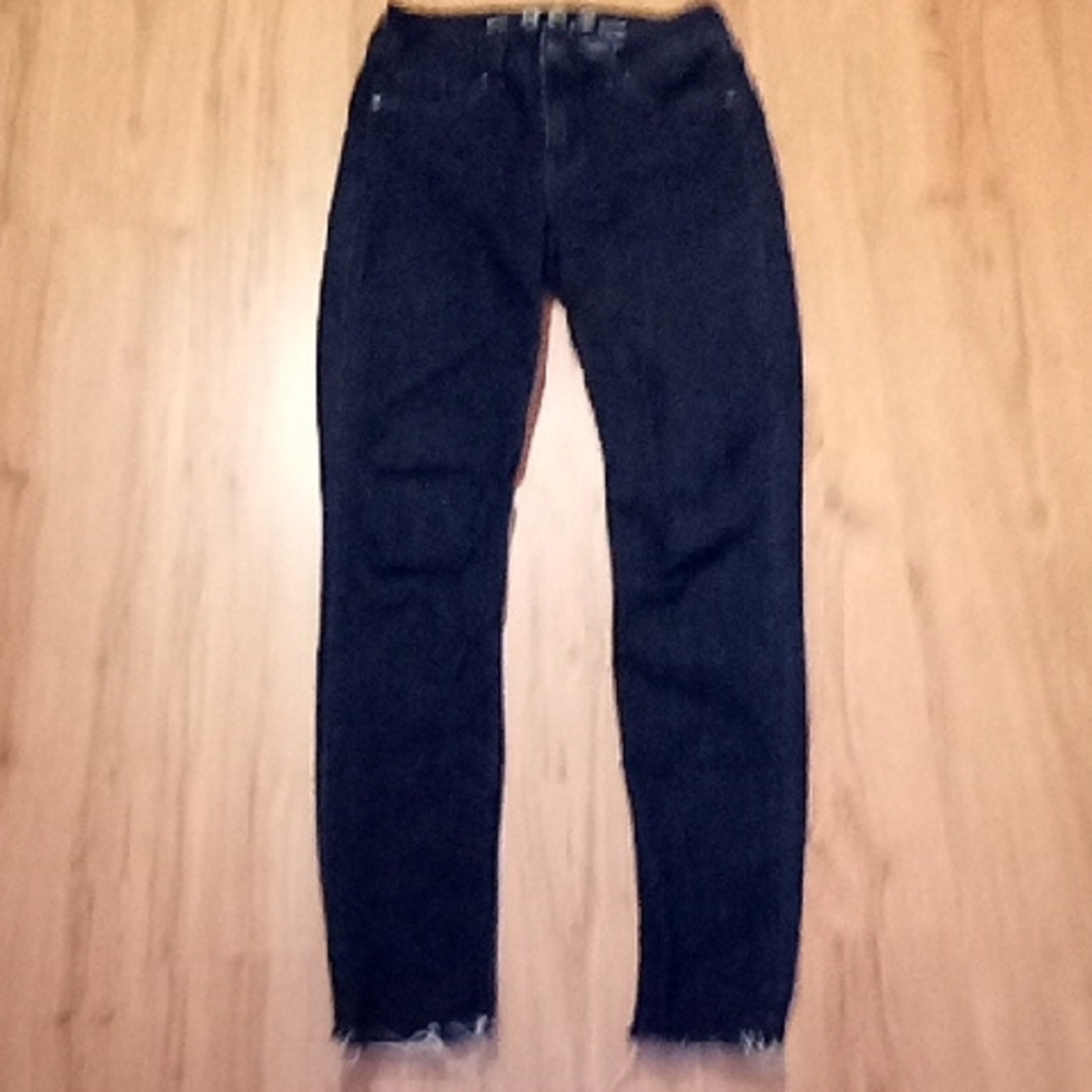 Rewash Blue Skinny Jeans with Frayed Hem and Dark Wash .... SOLD